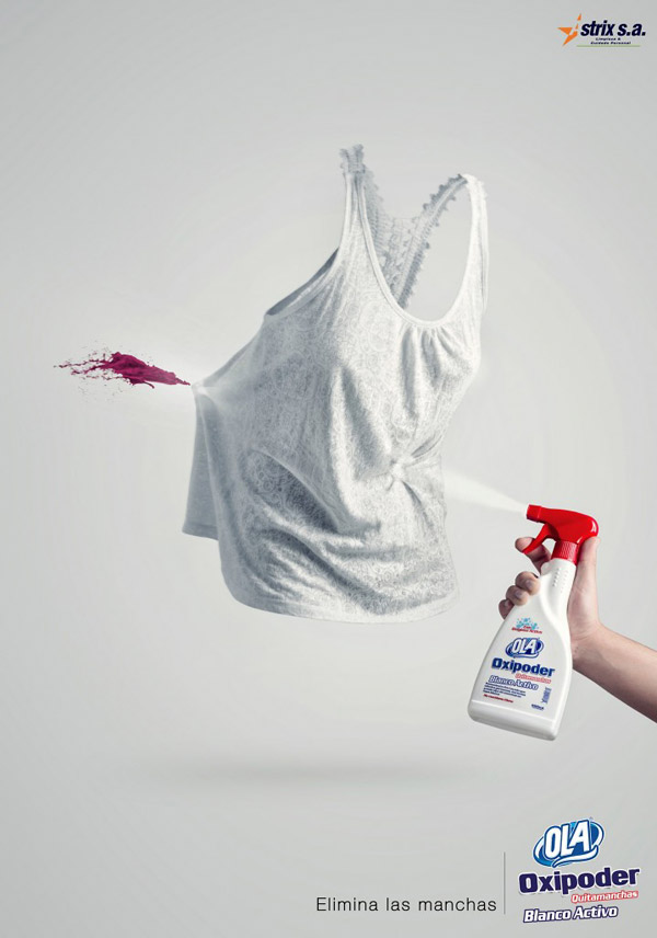 Demonstration of Fast, Easy Stain Remover Spray - OLA - THE BIG AD