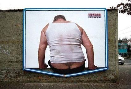 mans weight breaking billboard