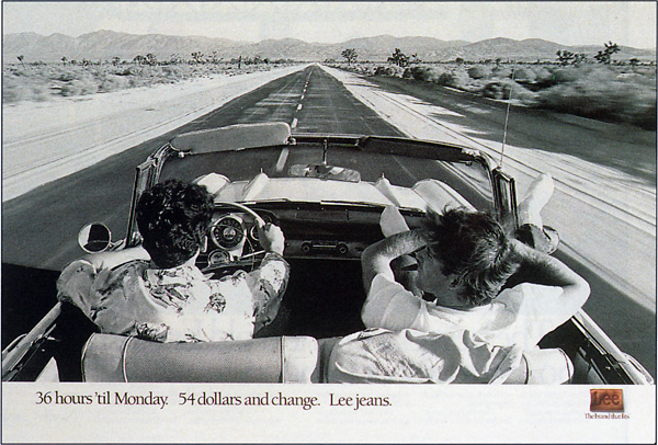 young guys in convertible - lee jeans