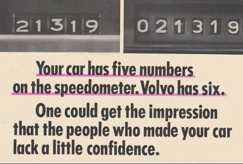 volvo speedometer numbers advert