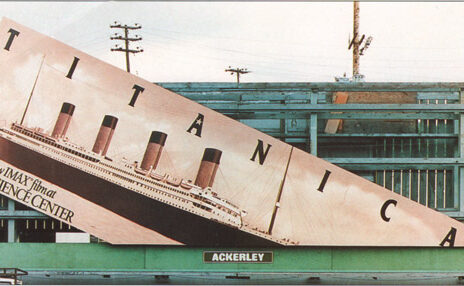 ship sinking billboard for titanic movie