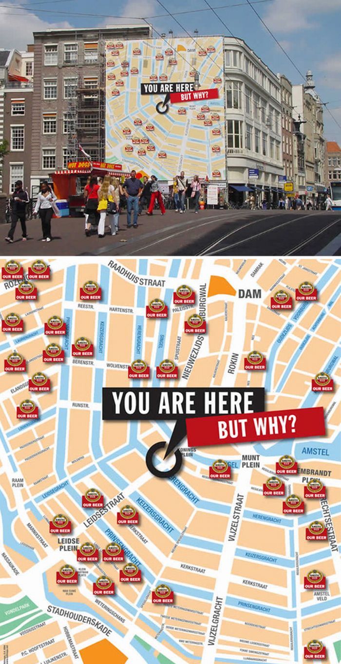 building billboard map to locations - amstel beer