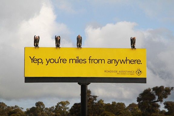billboard demonstrating message - roadside assistance 1